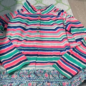 Lilly Pulitzer Pink and Blue Striped womens Button Down popover